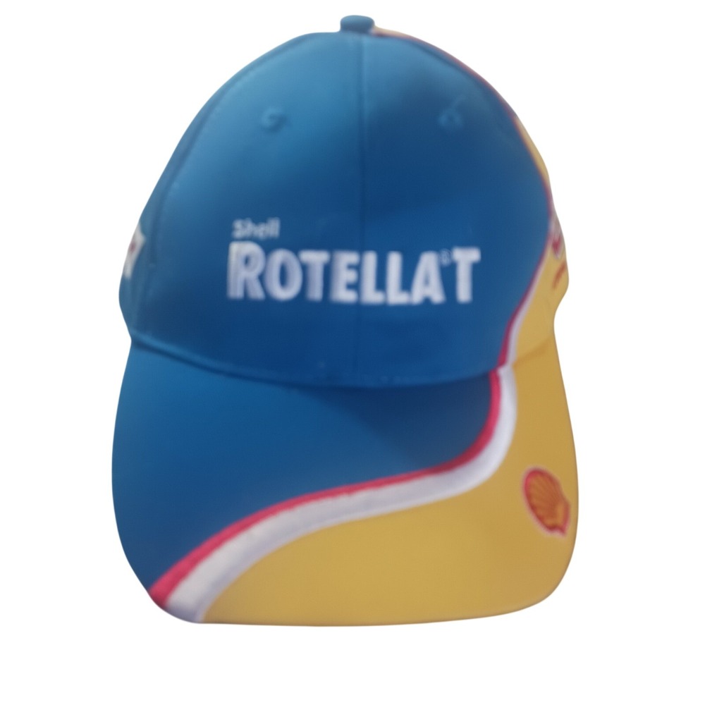 Shell Rotella T RCR Racing Hat Mens OSFM Blue Yellow Retro NASCAR Streetwear Cap